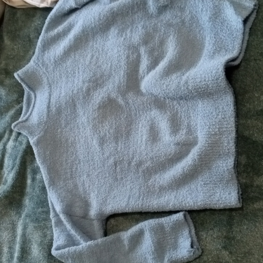 Blue fluffy sweater